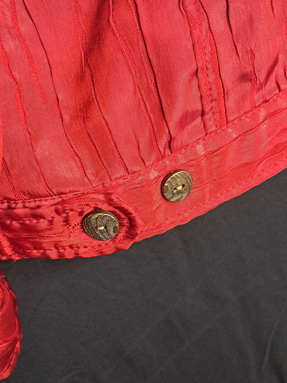 Ruby Rd. Textured Red Button-Front Jacket - Picture 6 of 6